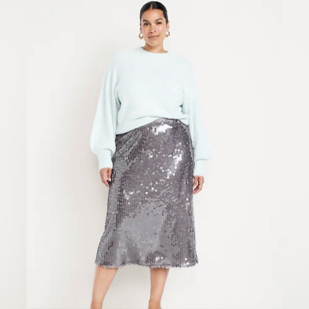 Old Navy High-Waisted Sequin Midi Pencil Skirt 2X